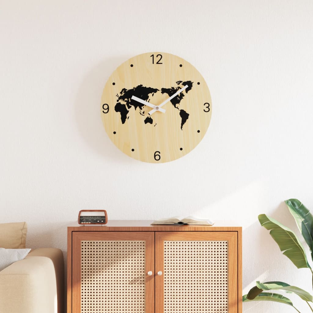 Reloj De Pared De Madera De Ingeniería Ø30 Cm