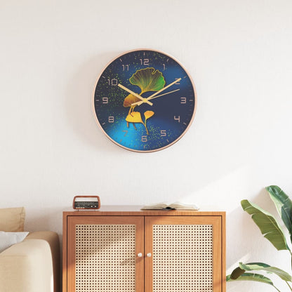 Reloj De Pared Poliestireno Y Cristal Dorado Y Ø29,5 Cm
