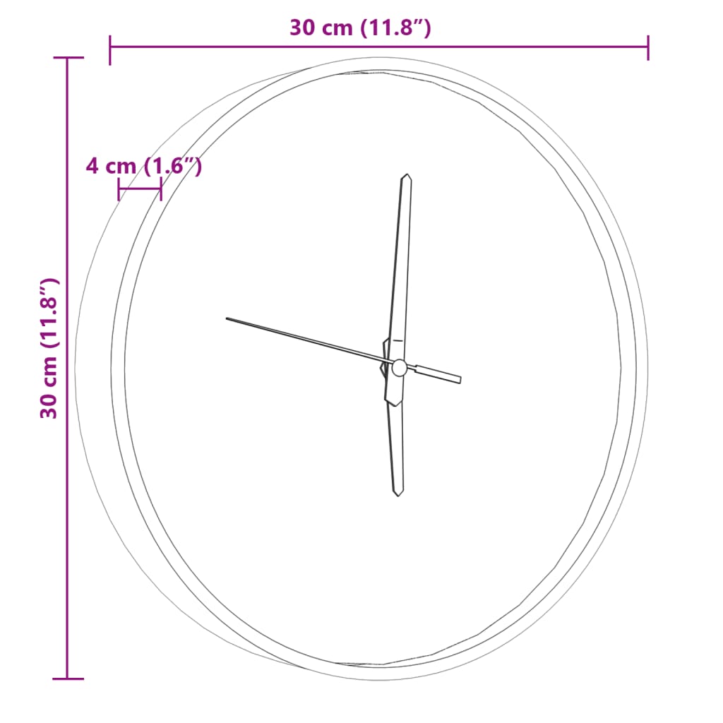 Reloj De Pared Con Escalas Y Agujas Luminosas Azul Ø30 Cm