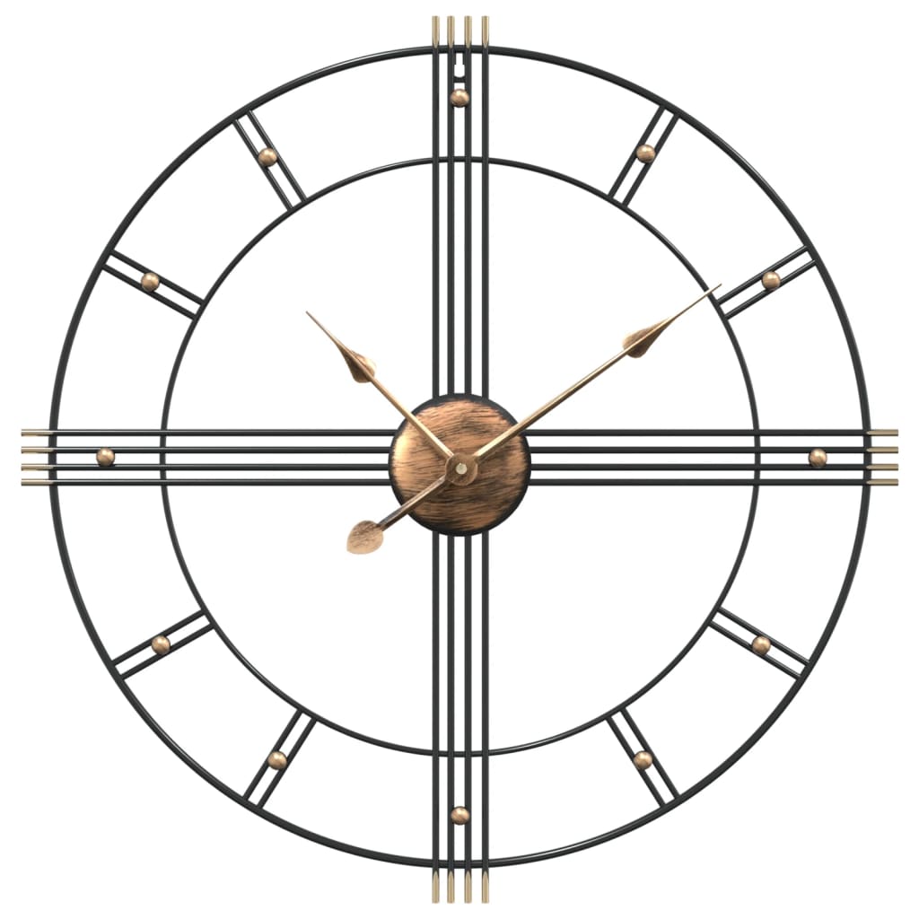 Reloj De Pared De Hierro Negro Ø60 Cm