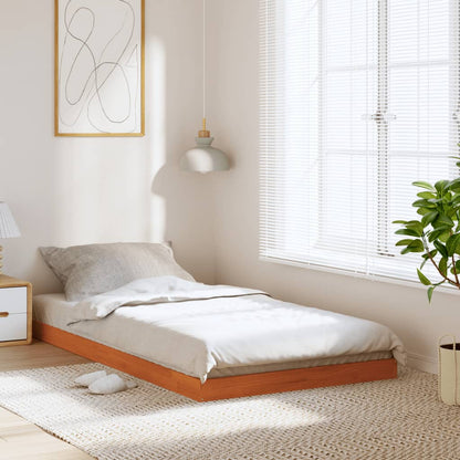 Estructura De Cama Sin Colchón Madera Maciza Marrón
