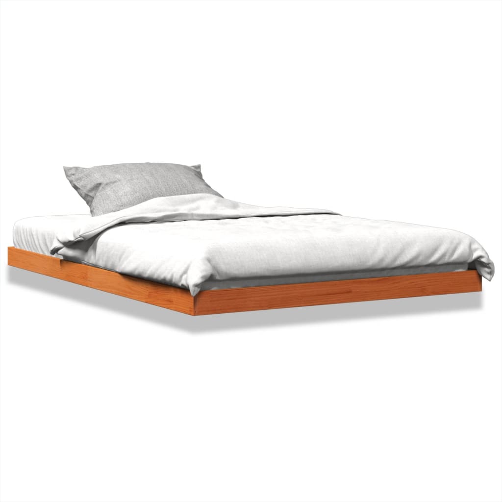 Estructura De Cama Sin Colchón Madera Maciza Marrón