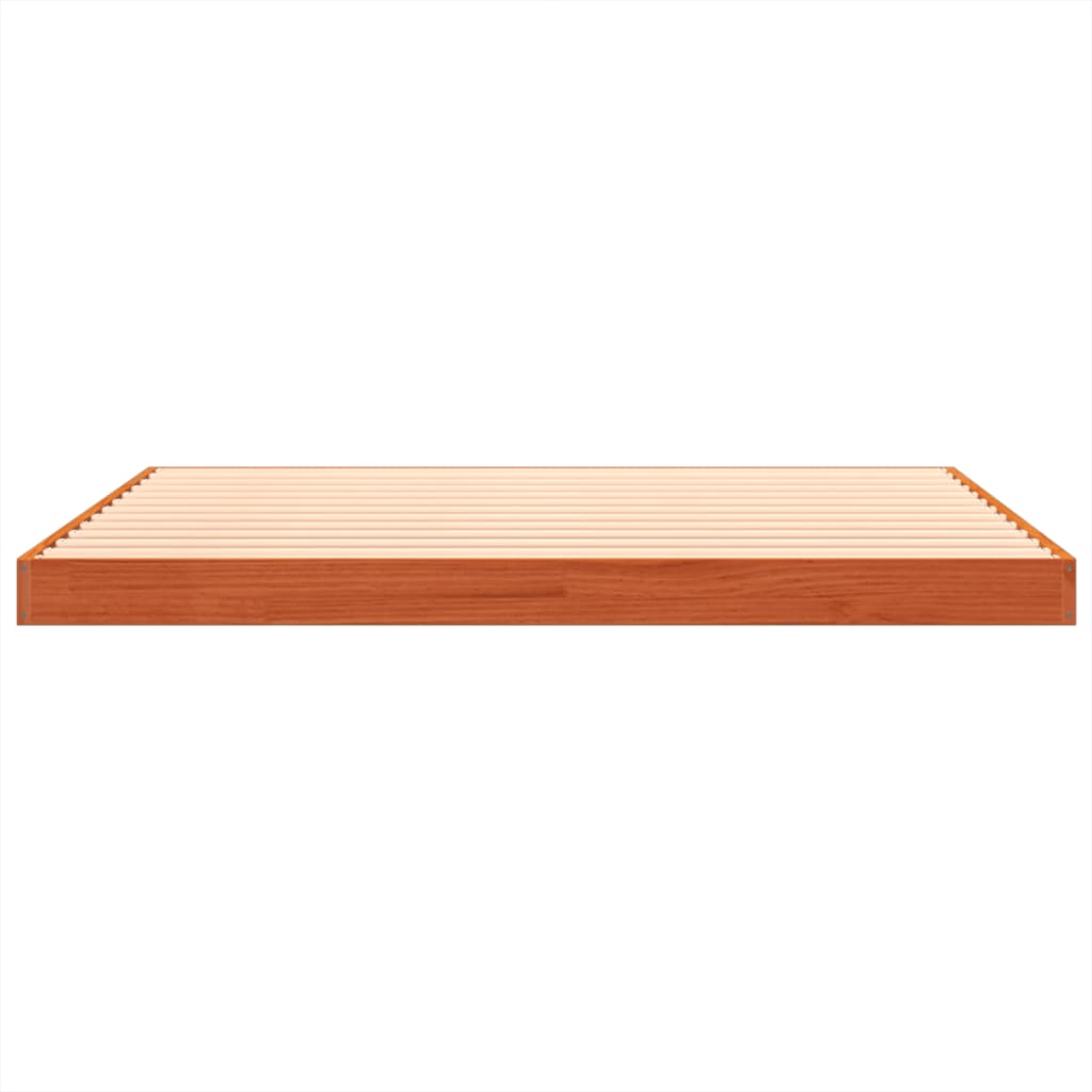 Estructura De Cama Sin Colchón Madera Maciza Marrón