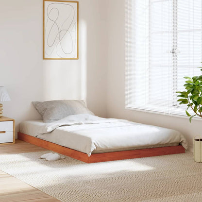 Estructura De Cama Sin Colchón Madera Maciza Marrón