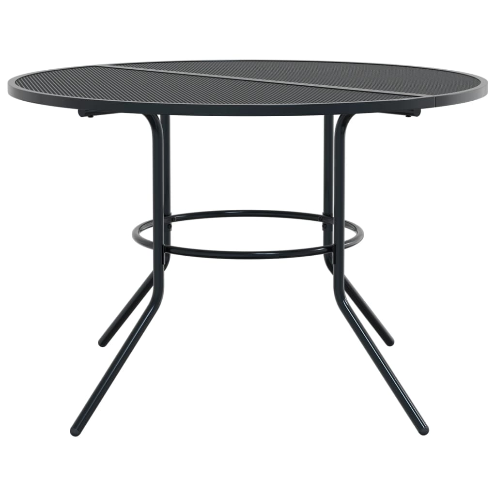 Mesa De Patio Redonda De Acero Gris Antracita Ø110X72,5 Cm