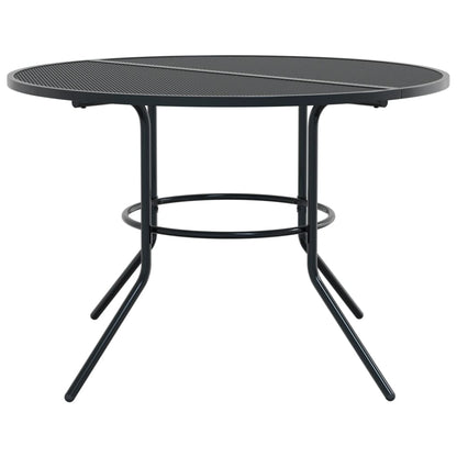 Mesa De Patio Redonda De Acero Gris Antracita Ø110X72,5 Cm