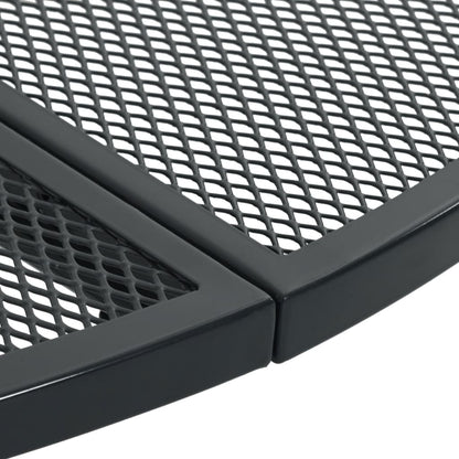 Mesa De Patio Redonda De Acero Gris Antracita Ø110X72,5 Cm