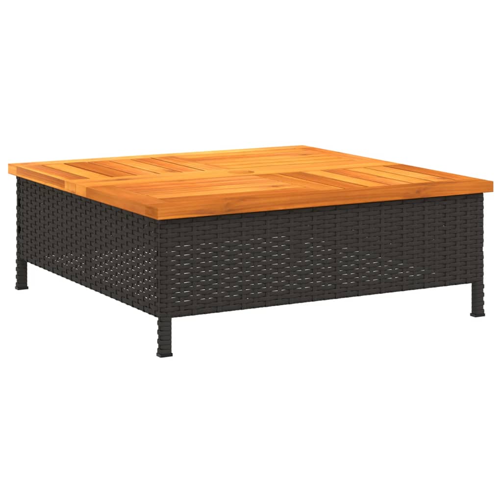 Mesa De Jardín Ratán Y Madera De Acacia 70X70X25 Cm
