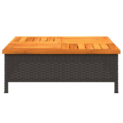 Mesa De Jardín Ratán Y Madera De Acacia 70X70X25 Cm