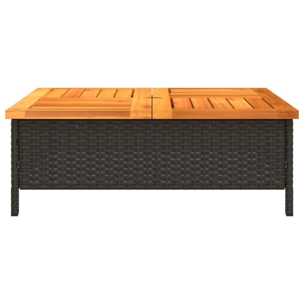 Mesa De Jardín Ratán Y Madera De Acacia 70X70X25 Cm