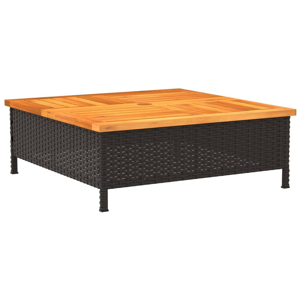 Mesa De Jardín Ratán Y Madera De Acacia 70X70X25 Cm