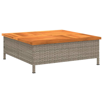 Mesa De Jardín Ratán Y Madera De Acacia 70X70X25 Cm