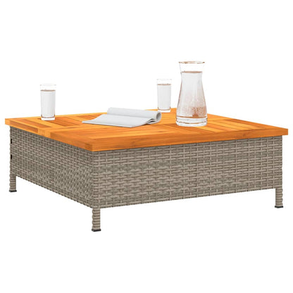 Mesa De Jardín Ratán Y Madera De Acacia 70X70X25 Cm