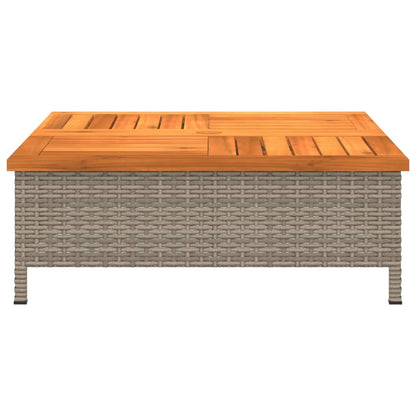 Mesa De Jardín Ratán Y Madera De Acacia 70X70X25 Cm