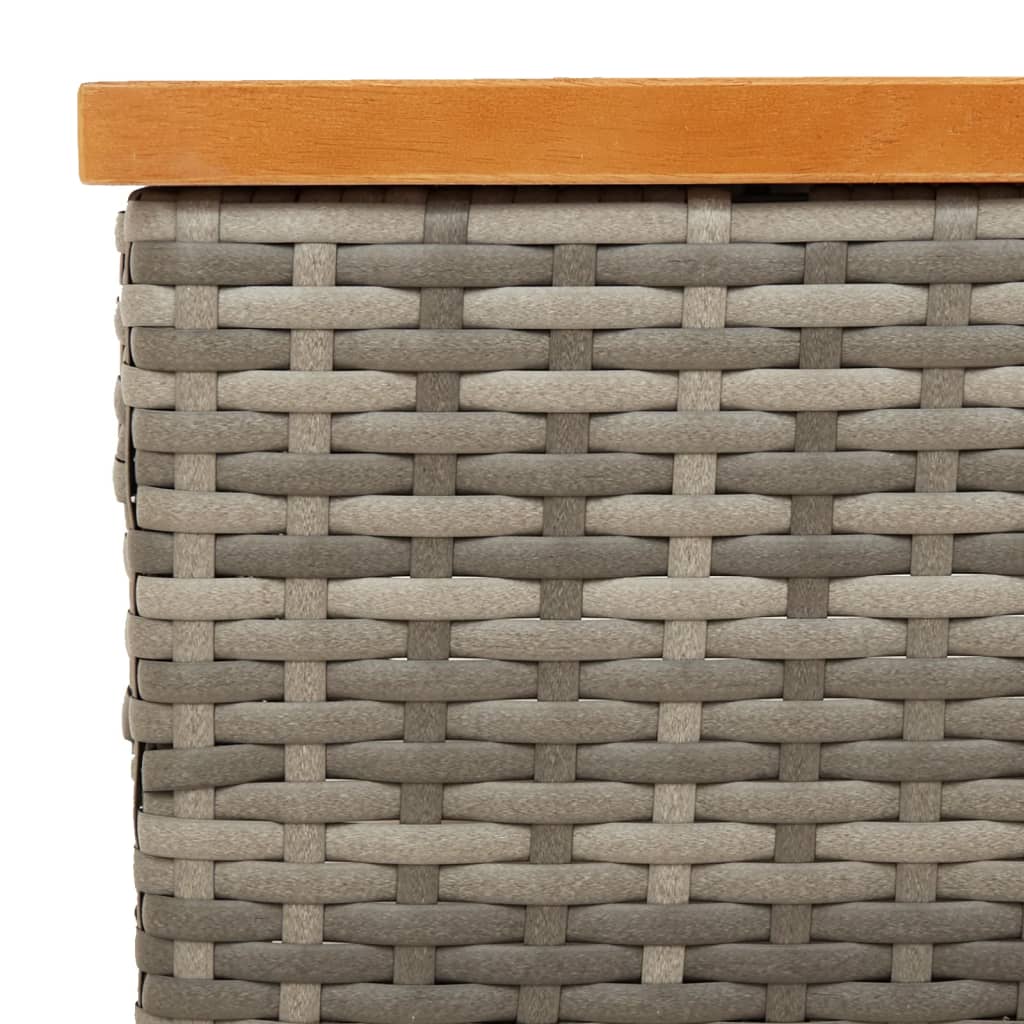 Mesa De Jardín Ratán Y Madera De Acacia 70X70X25 Cm
