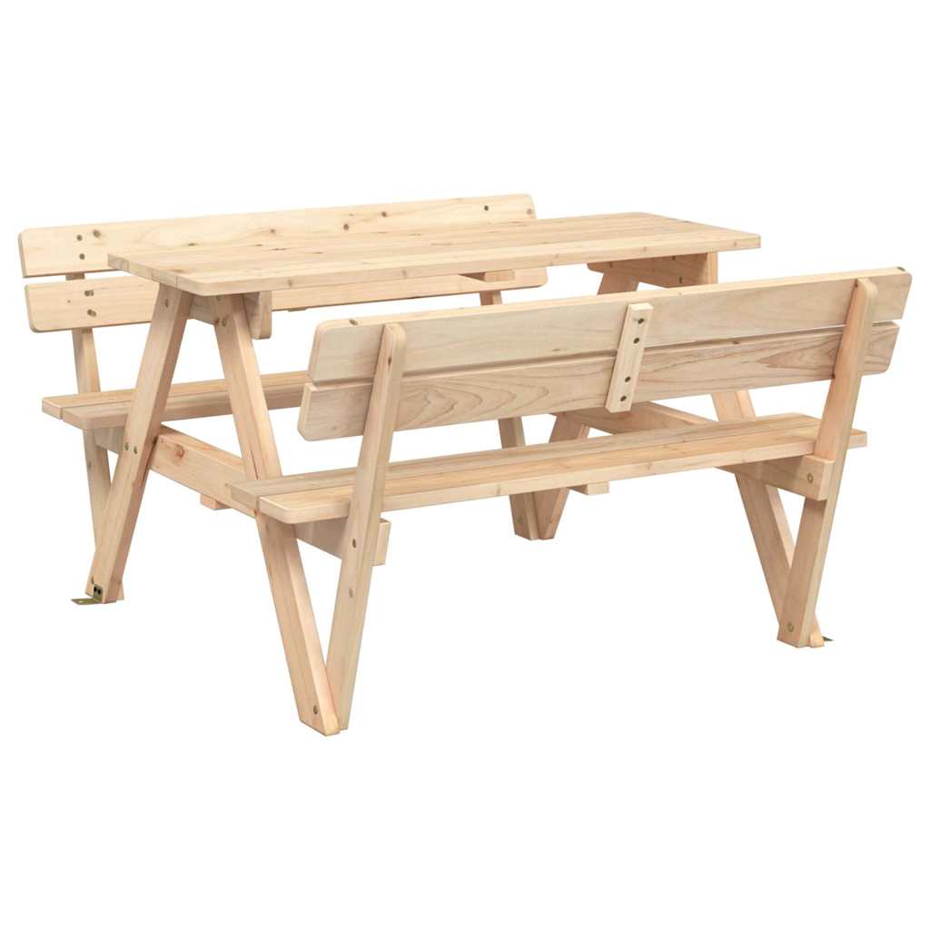 Mesa De Picnic Para 4 Niños Agujero Para Sombrilla Madera Abeto