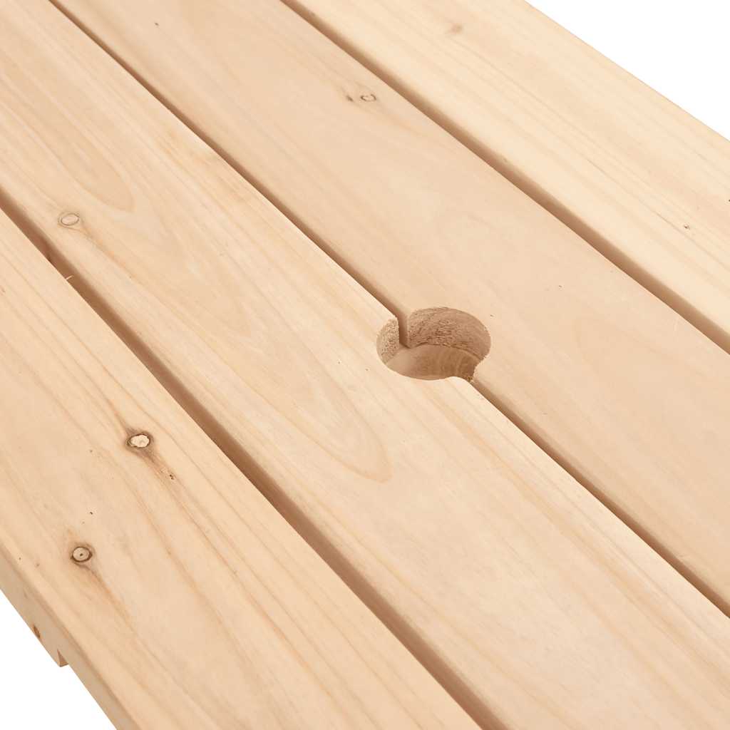 Mesa De Picnic Para 4 Niños Agujero Para Sombrilla Madera Abeto