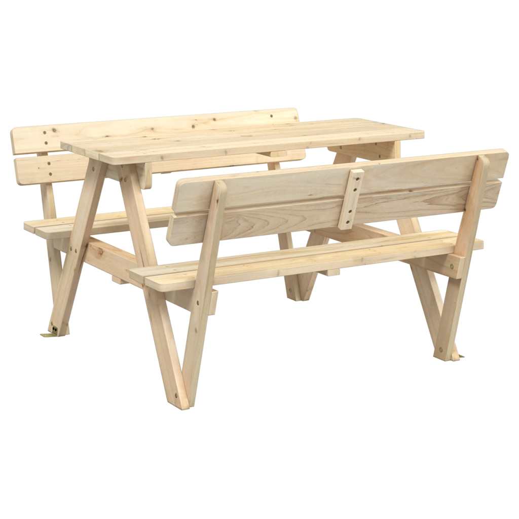 Mesa De Picnic Para 4 Niños Agujero Para Sombrilla Madera Abeto