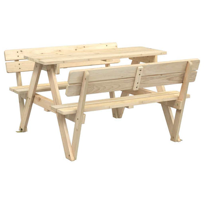Mesa De Picnic Para 4 Niños Agujero Para Sombrilla Madera Abeto