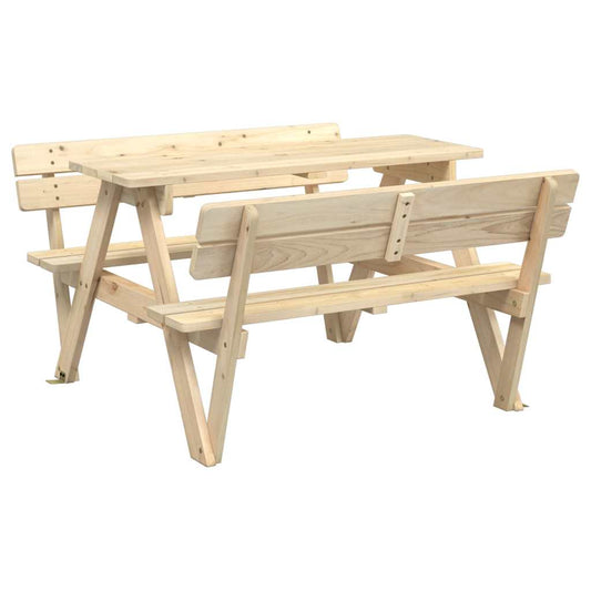 Mesa De Picnic Para 4 Niños Agujero Para Sombrilla Madera Abeto