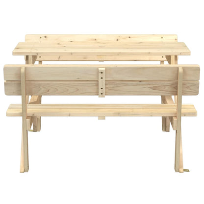 Mesa De Picnic Para 4 Niños Agujero Para Sombrilla Madera Abeto