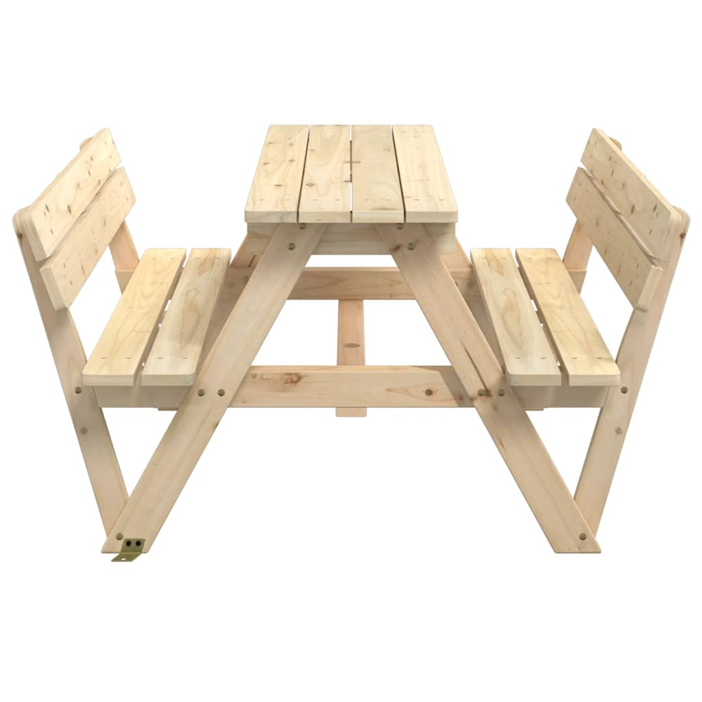 Mesa De Picnic Para 4 Niños Agujero Para Sombrilla Madera Abeto