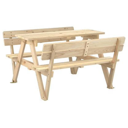 Mesa De Picnic Para 4 Niños Agujero Para Sombrilla Madera Abeto