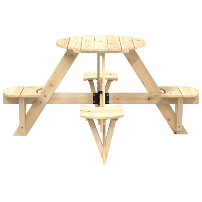 Mesa De Picnic Para 4 Niños Agujero Para Sombrilla Madera Abeto