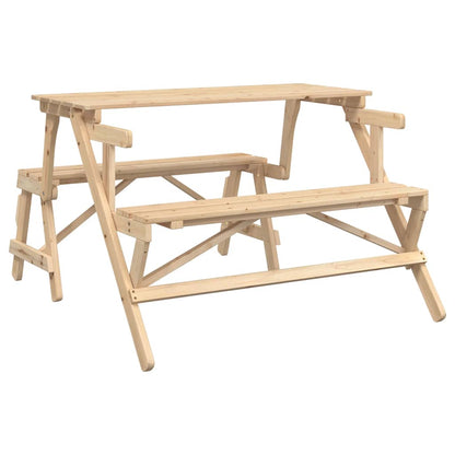 Mesa De Picnic Bancos 2 En 1 Convertible Madera Maciza Abeto