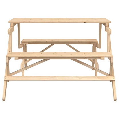 Mesa De Picnic Bancos 2 En 1 Convertible Madera Maciza Abeto