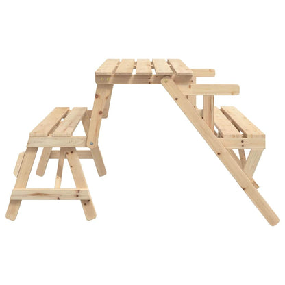 Mesa De Picnic Bancos 2 En 1 Convertible Madera Maciza Abeto