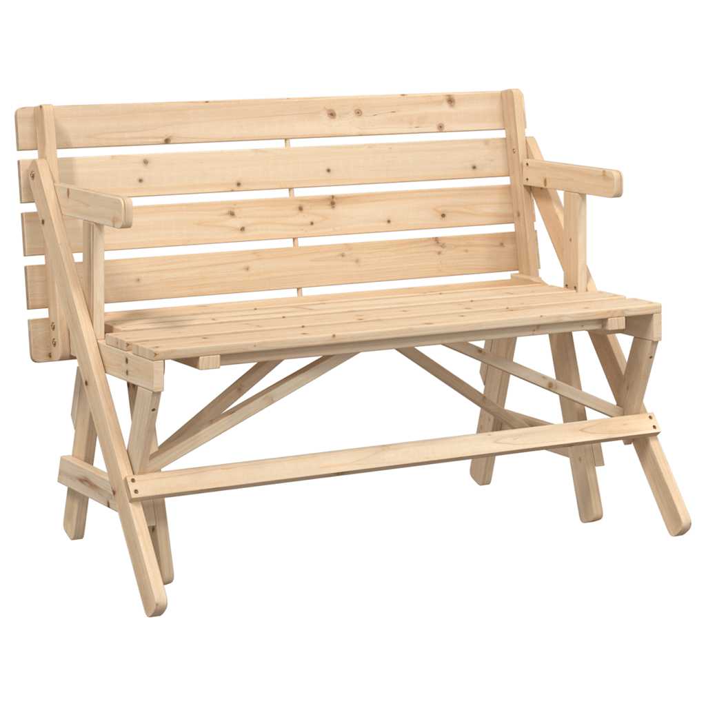 Mesa De Picnic Bancos 2 En 1 Convertible Madera Maciza Abeto