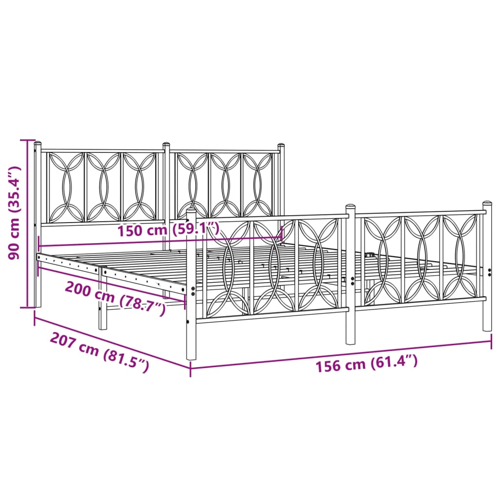 Estructura Cama Sin Colchón Con Estribo Metal