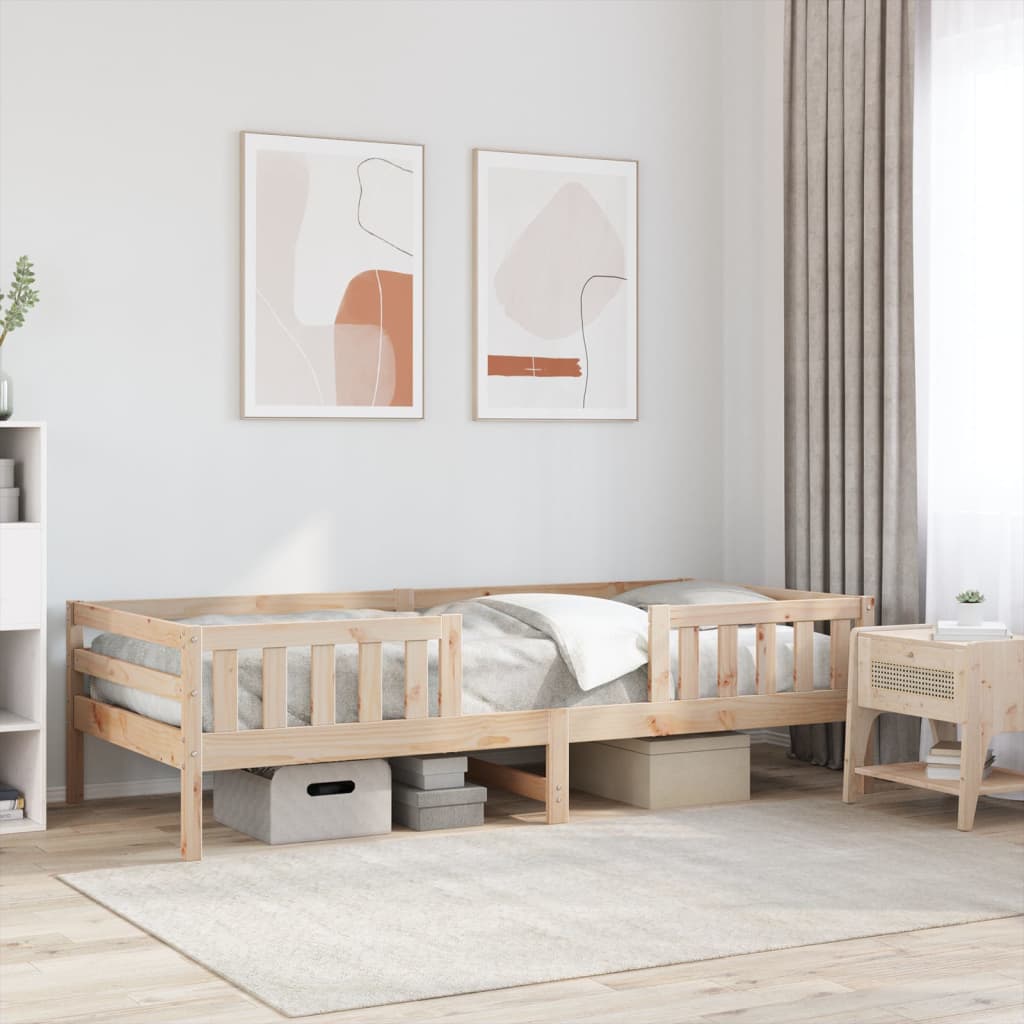 Estructura De Cama Sin Colchón Madera Maciza De Pino