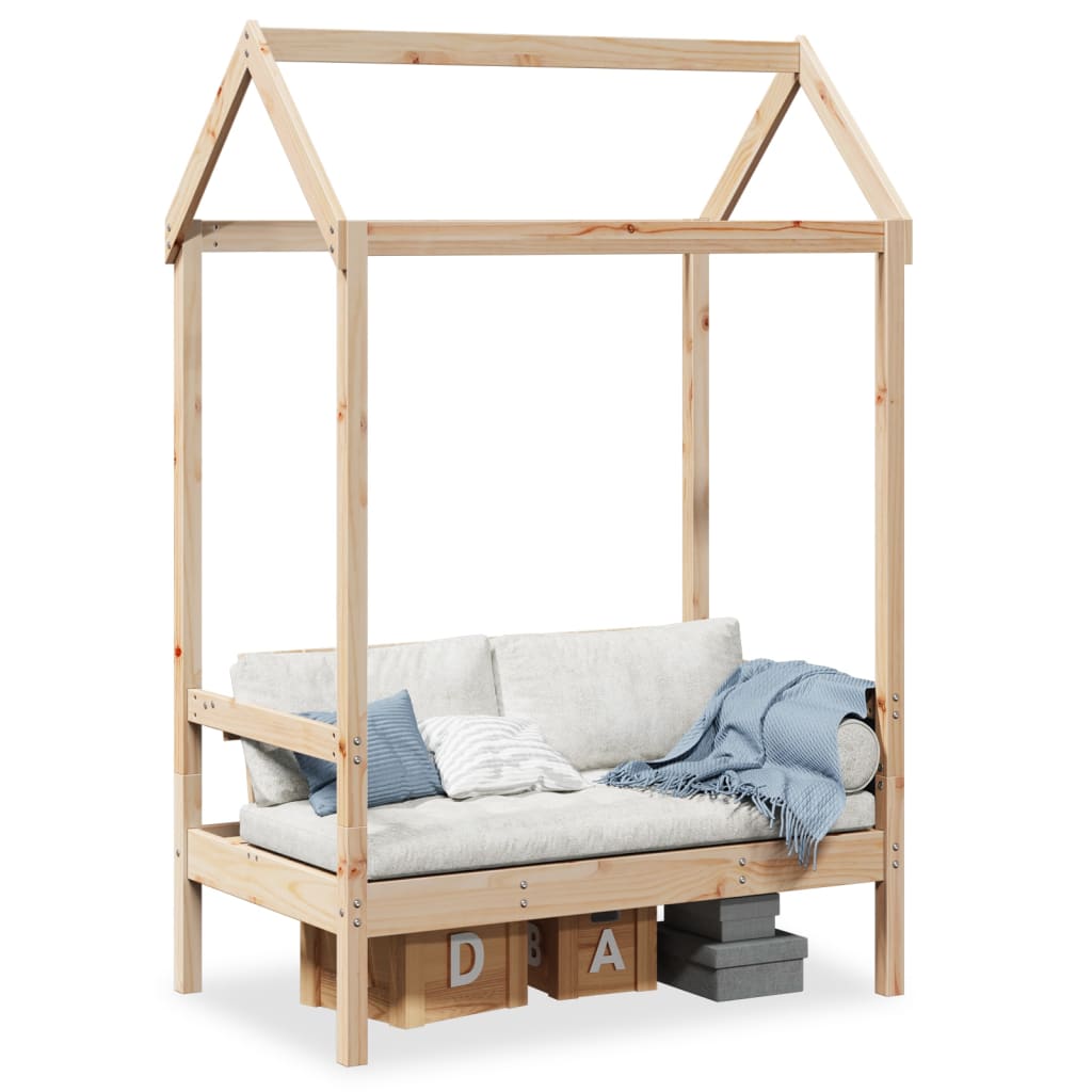 Banco Con Techo Madera Maciza Pino 117,5X70X176,5Cm