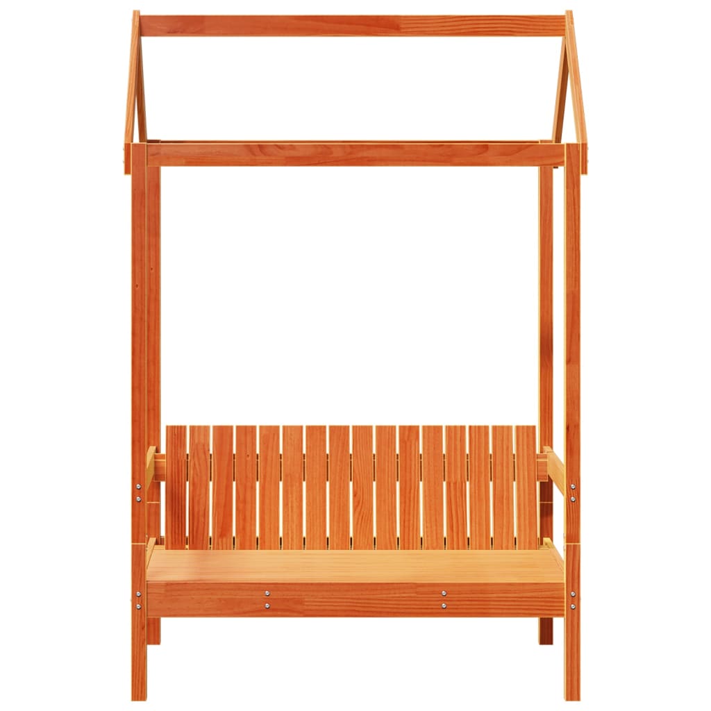 Banco Con Techo Madera Maciza Pino 117,5X70X176,5Cm
