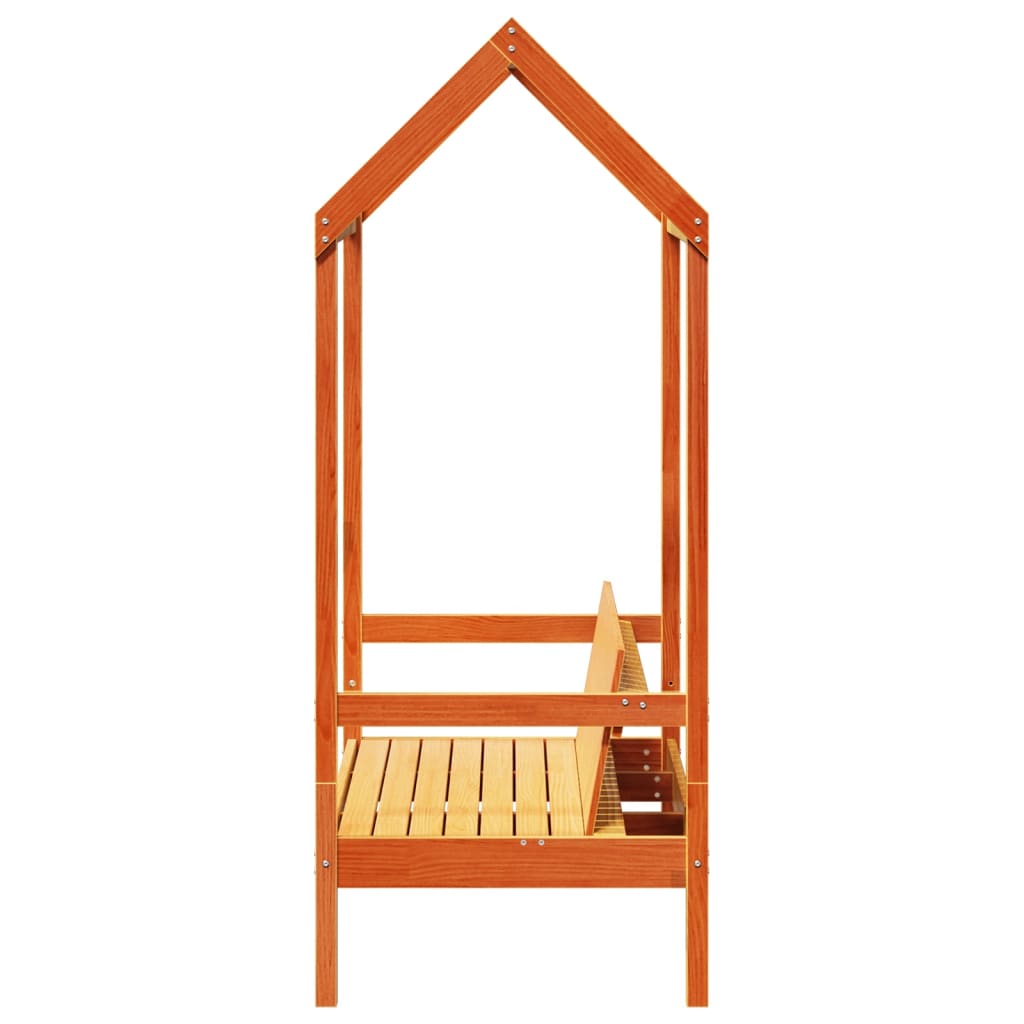 Banco Con Techo Madera Maciza Pino 117,5X70X176,5Cm