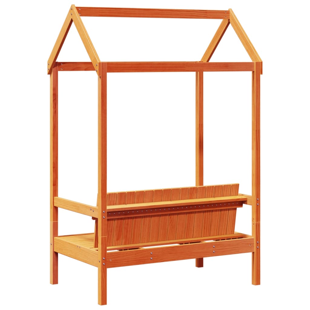 Banco Con Techo Madera Maciza Pino 117,5X70X176,5Cm