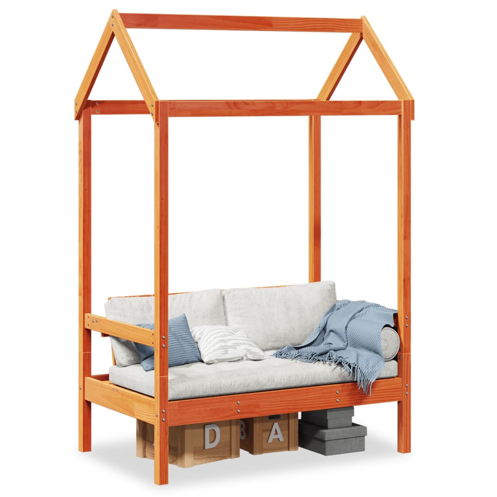Banco Con Techo Madera Maciza Pino 117,5X70X176,5Cm
