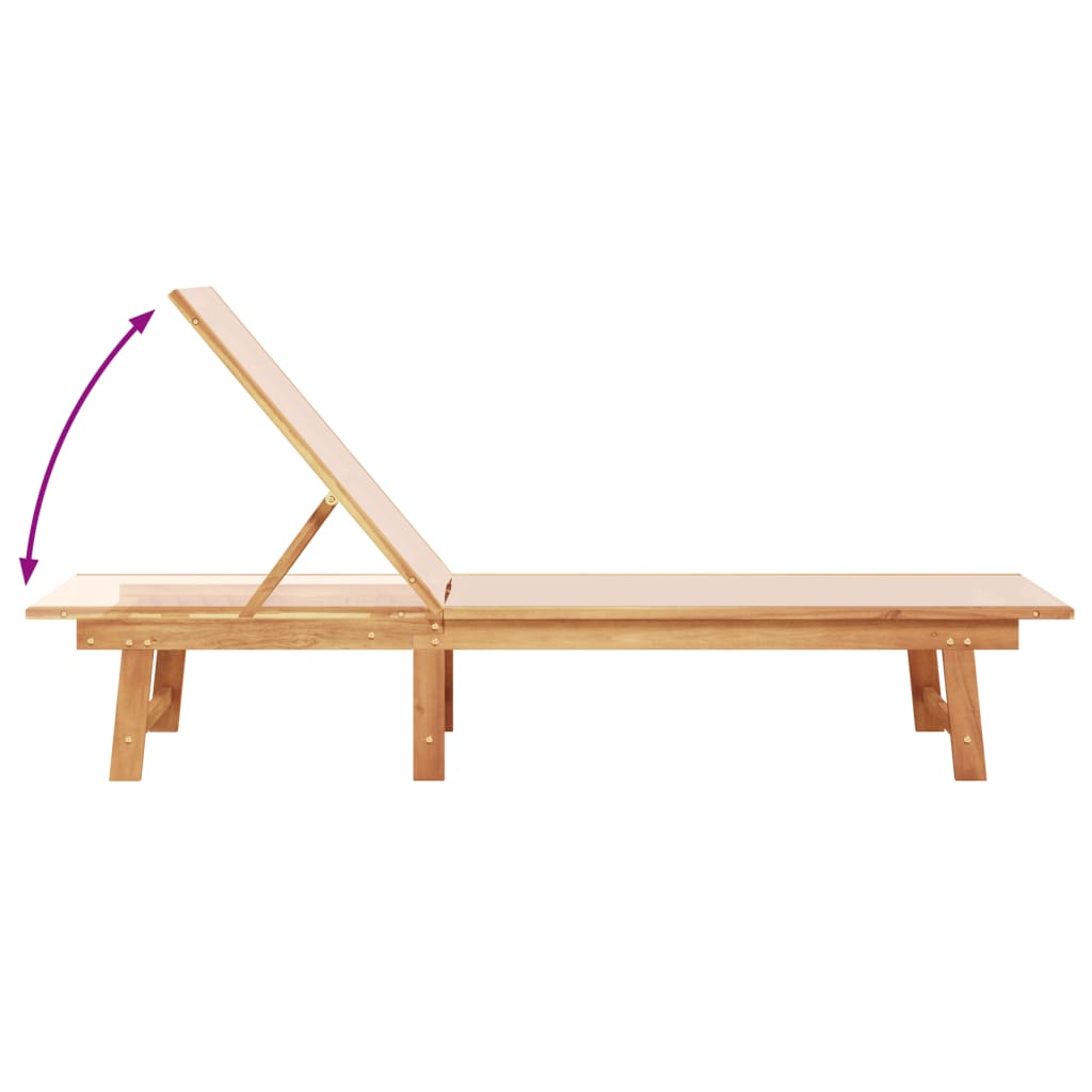 Tumbona Con Mesa Madera Maciza De Acacia Y Textileno