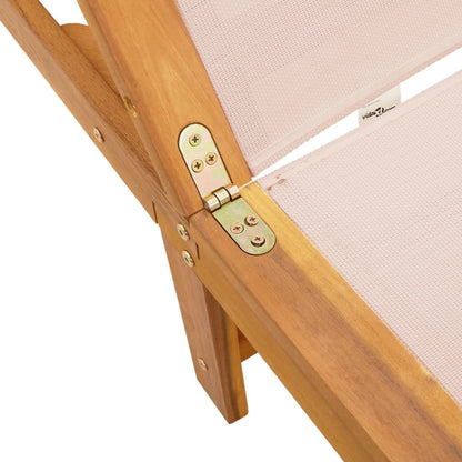 Tumbona Con Mesa Madera Maciza De Acacia Y Textileno