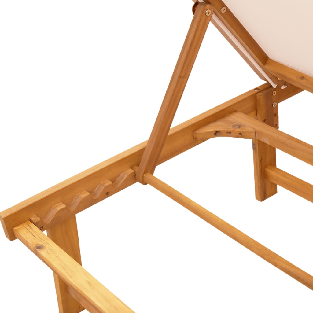 Tumbona Con Mesa Madera Maciza De Acacia Y Textileno