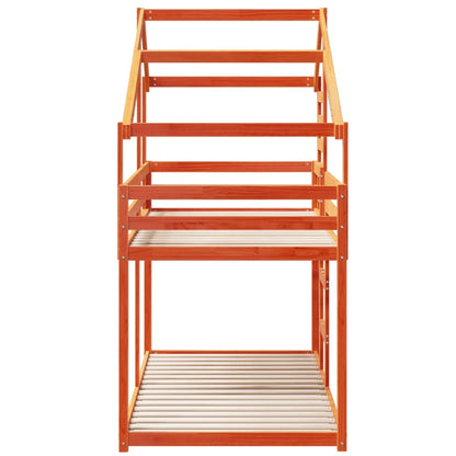 Cama Con Techo Madera Maciza Pino Marrón