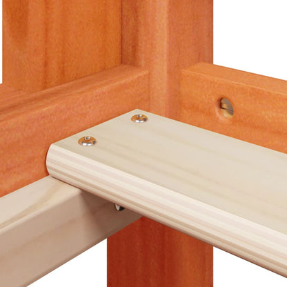 Cama Con Techo Madera Maciza Pino Marrón