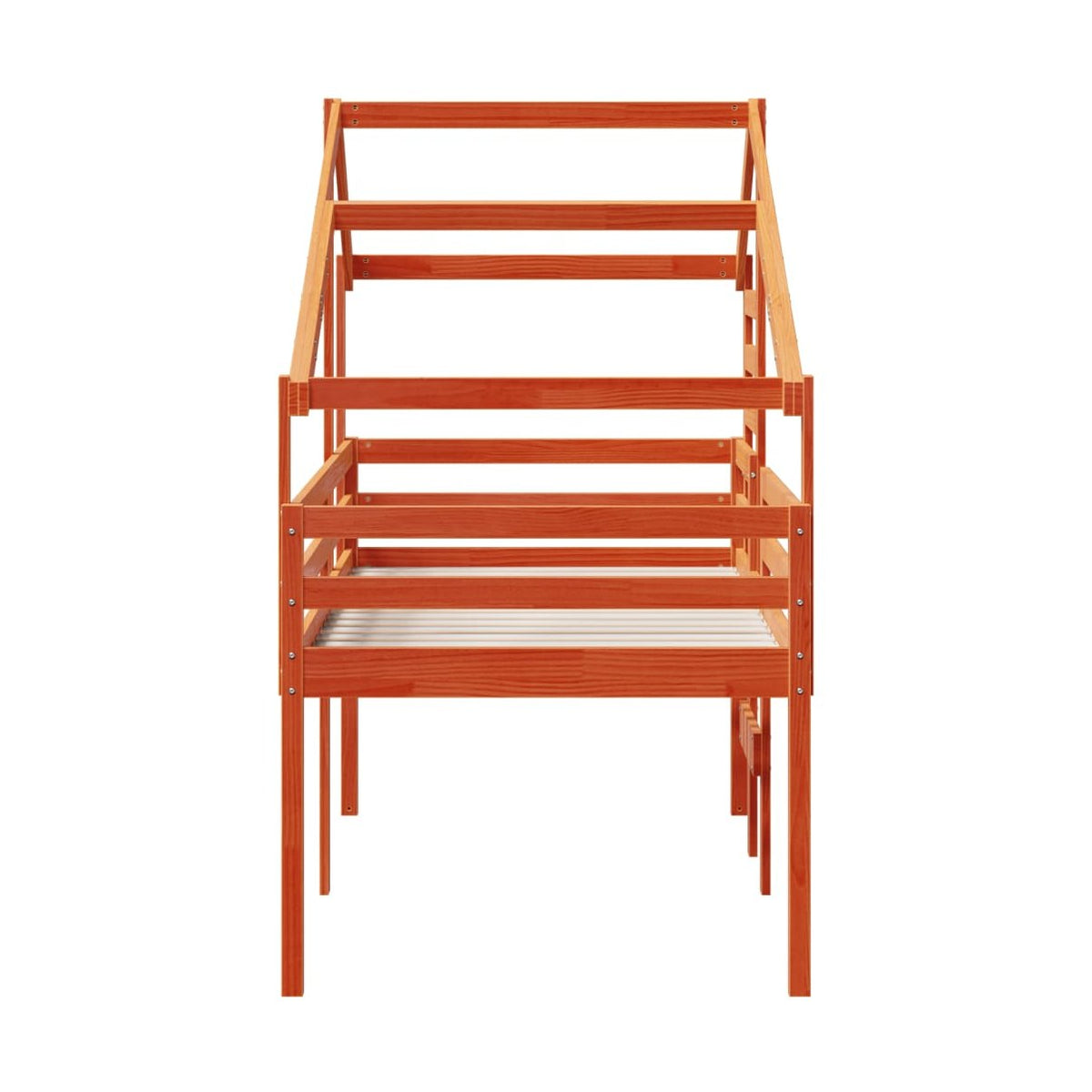 Cama Alta Con Techo Madera Maciza De Pino