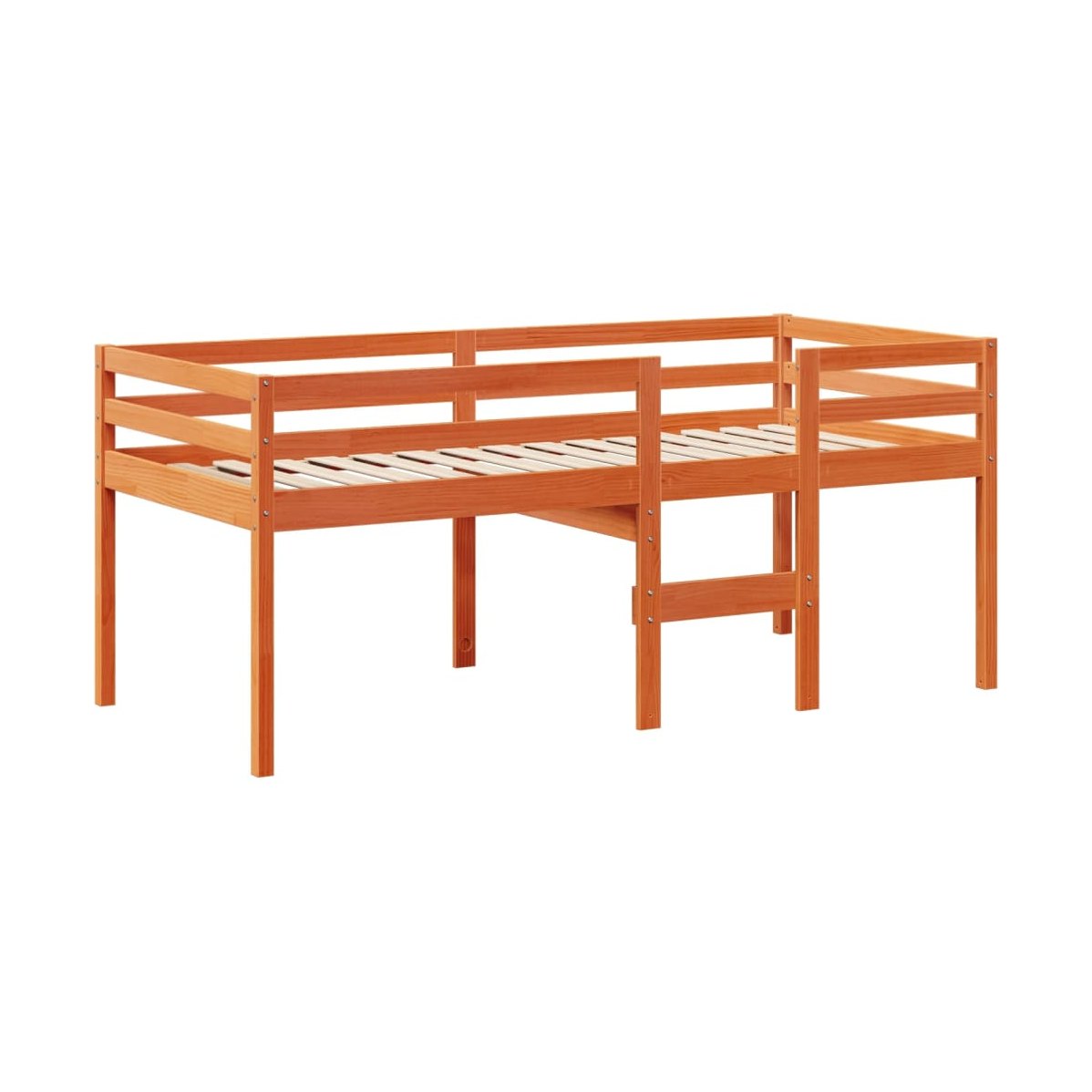 Cama Alta Con Techo Madera Maciza De Pino