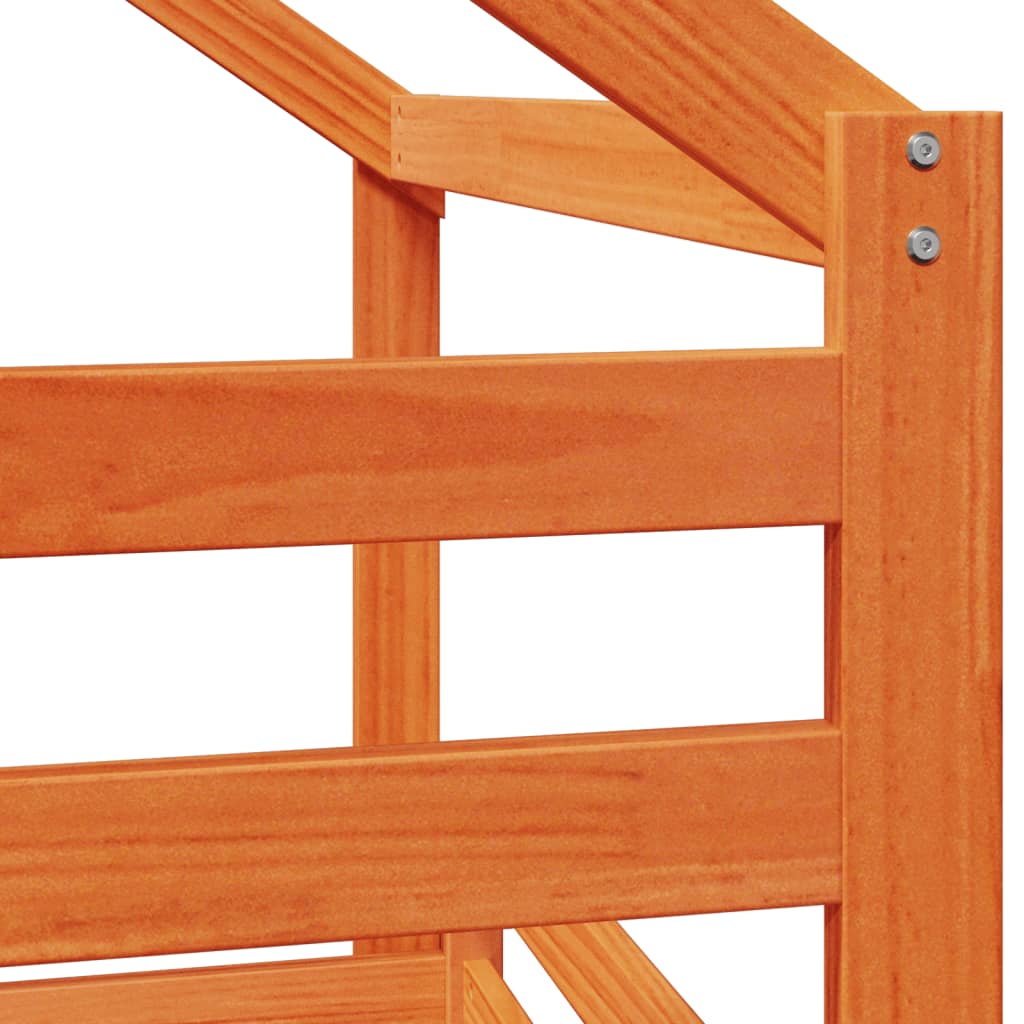 Cama Alta Con Techo Madera Maciza De Pino