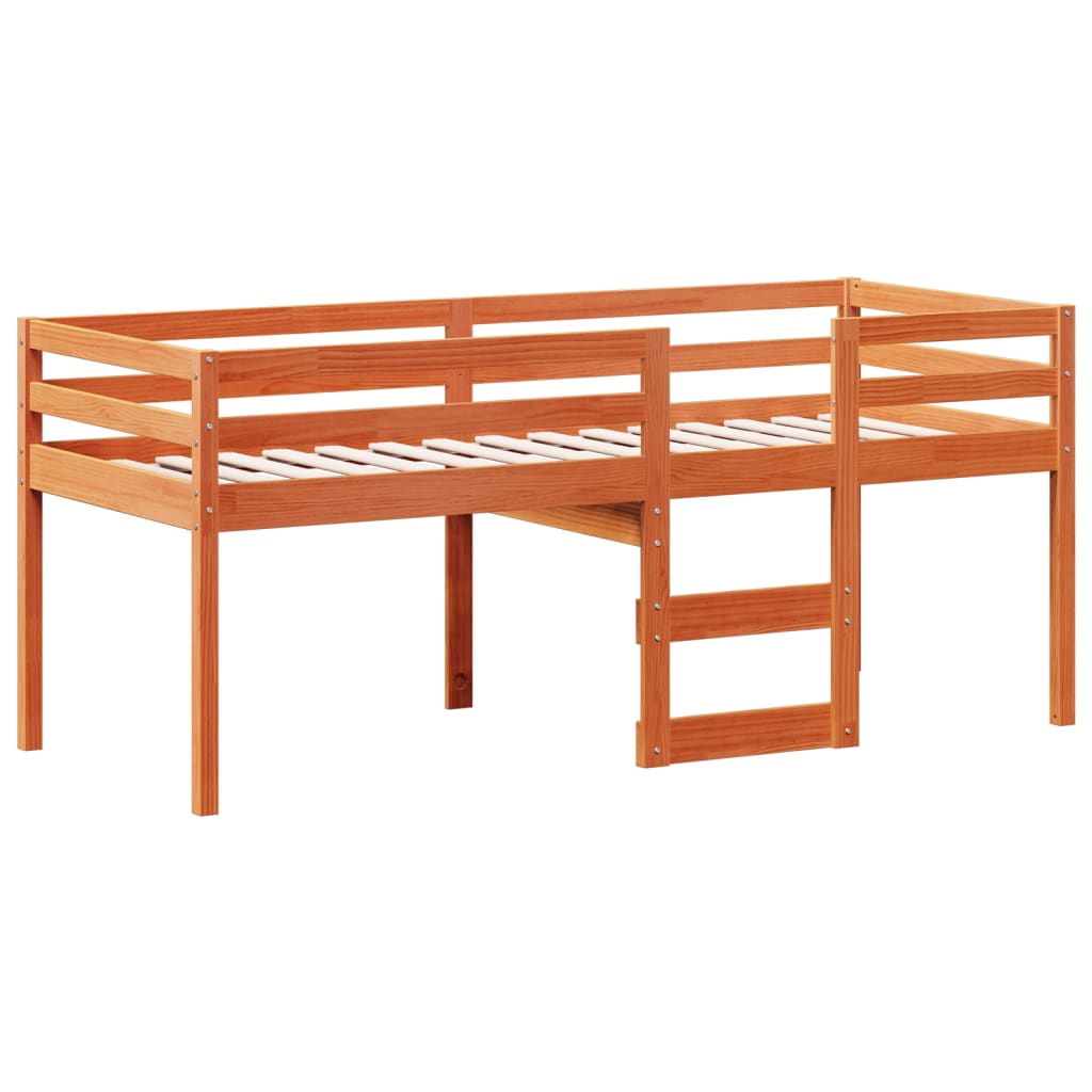 Cama Alta Con Techo Madera Maciza De Pino