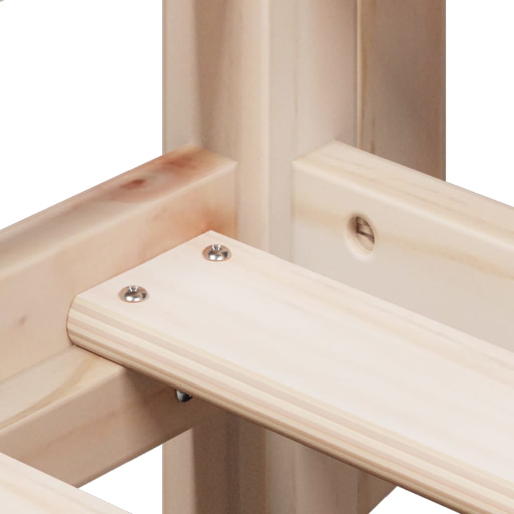 Cama Litera Con Techo Madera Maciza De Pino