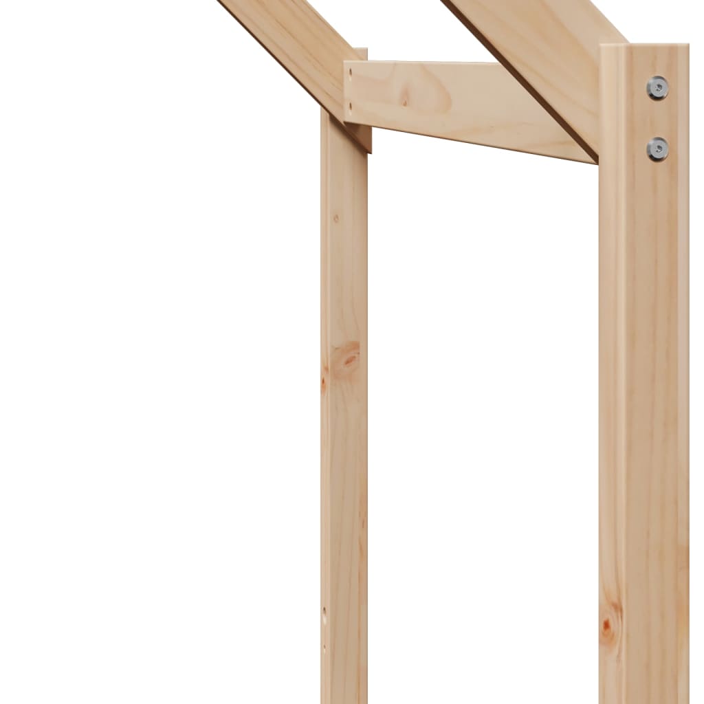 Cama Litera Con Techo Madera Maciza De Pino